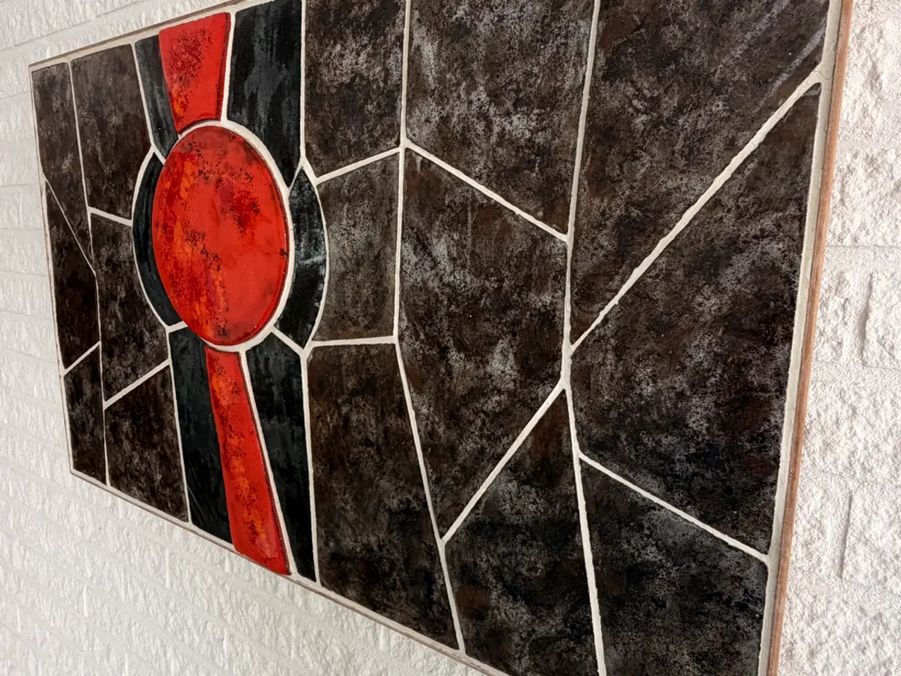 Billede 3 - 90x56cm keramisk vægrelief med kakler