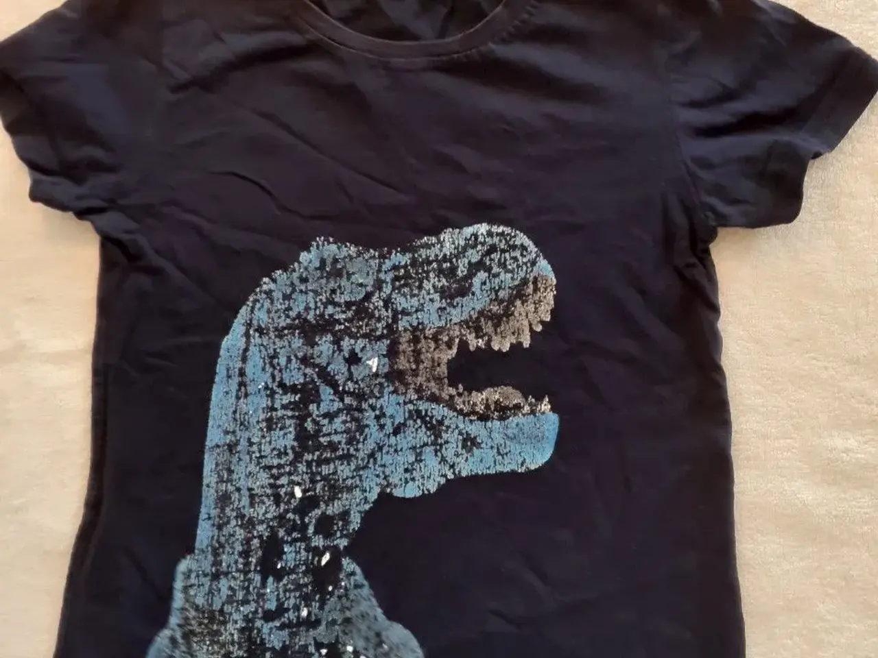 Billede 3 - 3 t-shirts, str. 122, i blålige farver