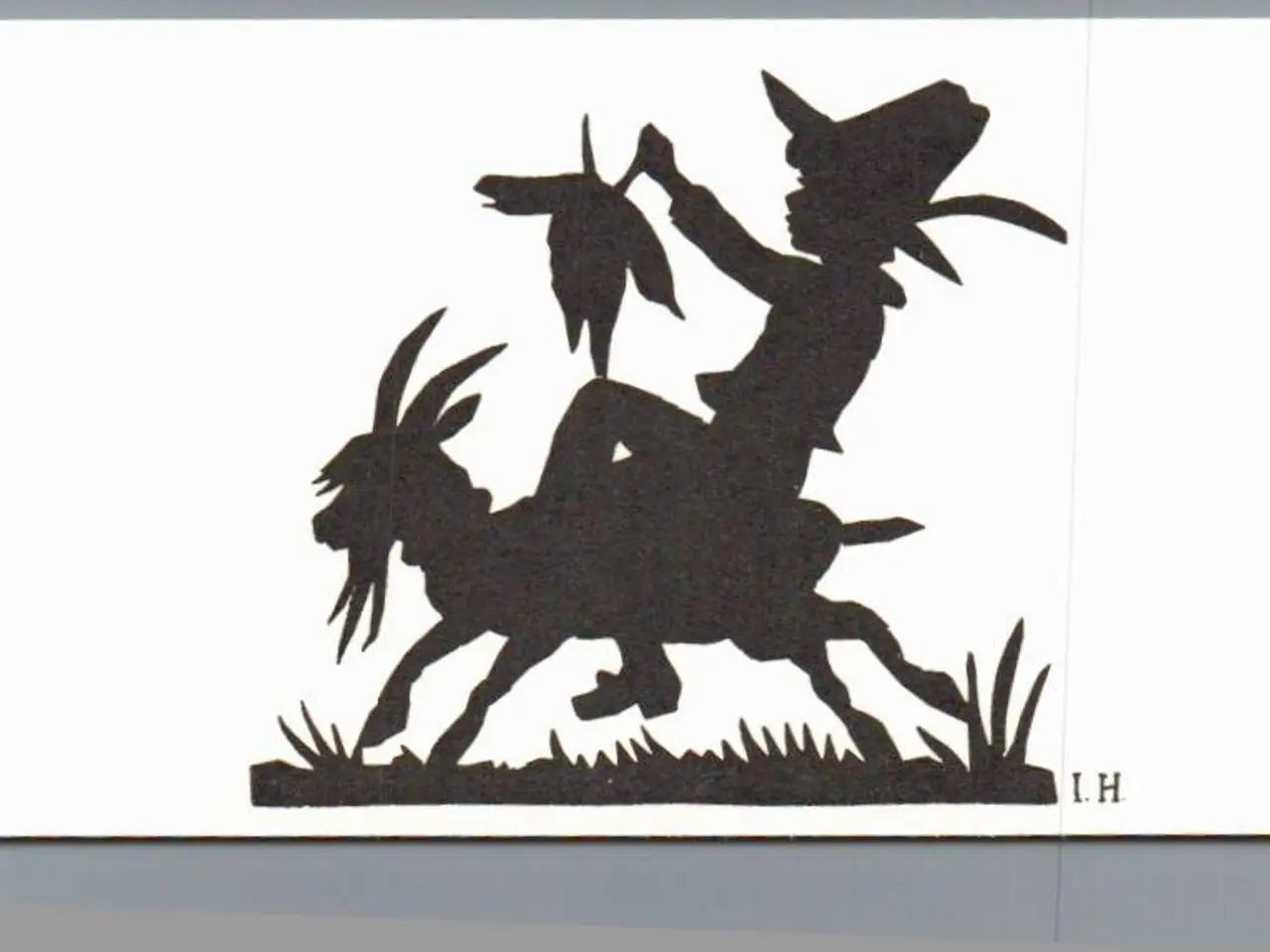 Billede 1 - Silhuet - Postkort - Klods Hans - I.H. - Ubrugt