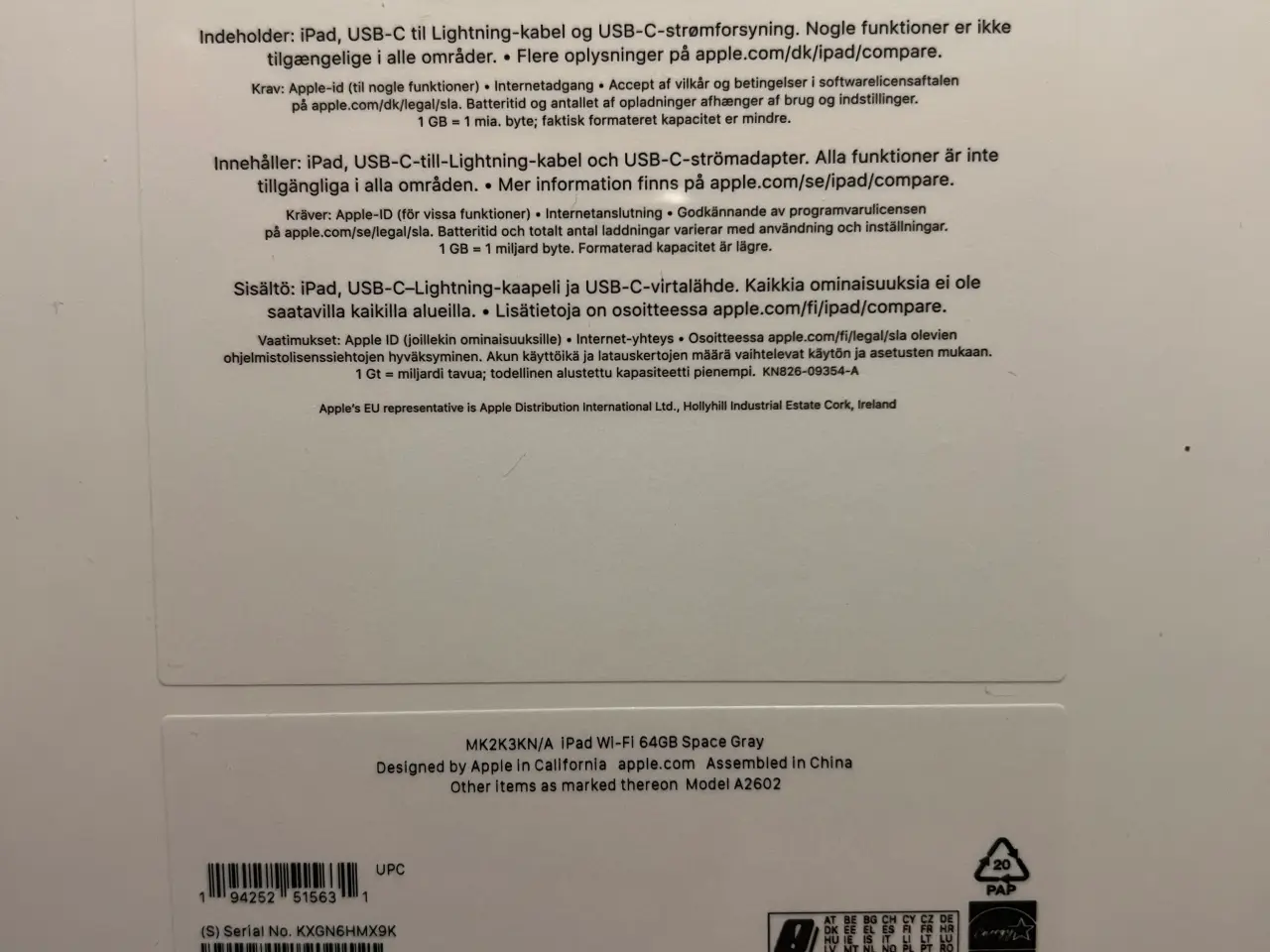 Billede 1 - iPad ( 9th Generation ) Helt Ny med kvittering