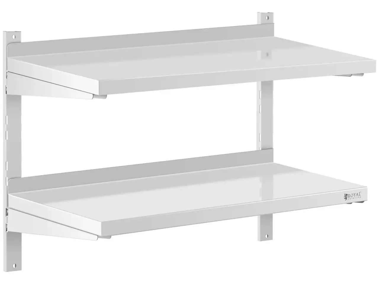 Billede 1 - Væghylde i rustfrit stål – dobbeltmodel – 80x40cm