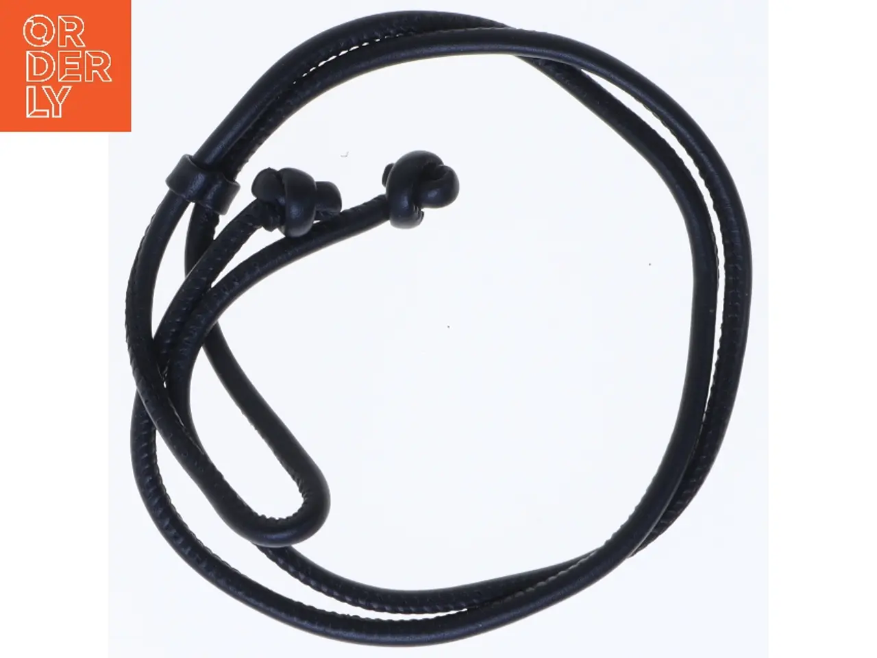 Billede 2 - Sort lædersnoet armbånd (str. 42 cm)