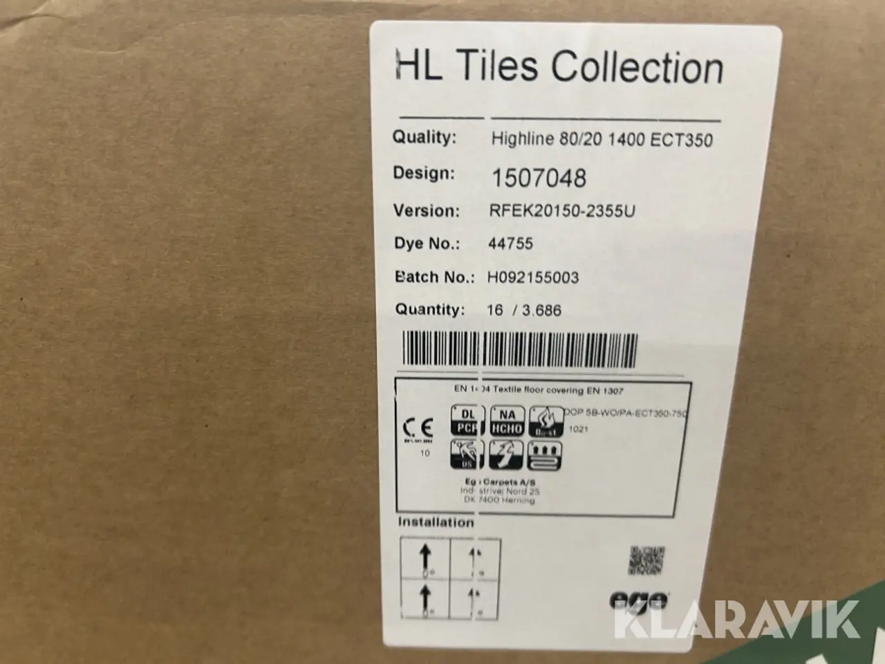 Billede 4 - Tæppefliser Ege Highline ECT 350 44m2