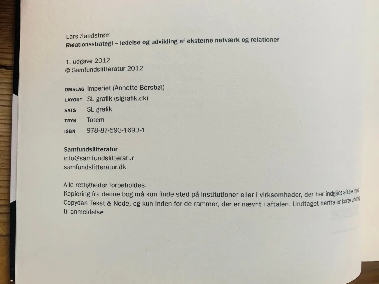 Billede 2 - Relationsstrategi (Lars Sandstrøm, 2012)