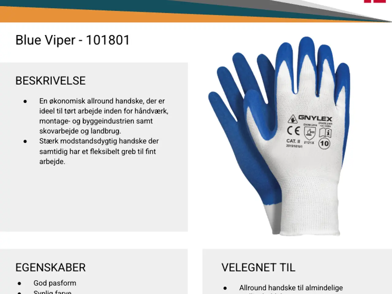 Billede 1 - Arbejdshandsker blå/hvid 1 kasse 240 par str. 9