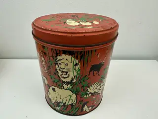 Stor dekorativ dåse m. Zoo / dyr (retro)