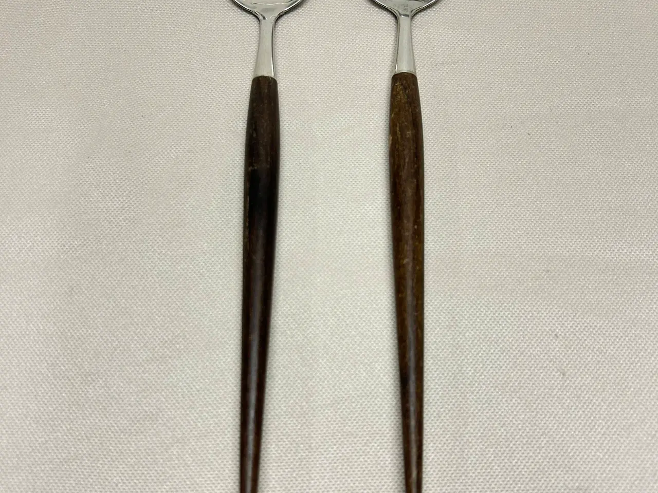 Billede 1 - Smukt retro salatsæt – Norsk design i stål og pali