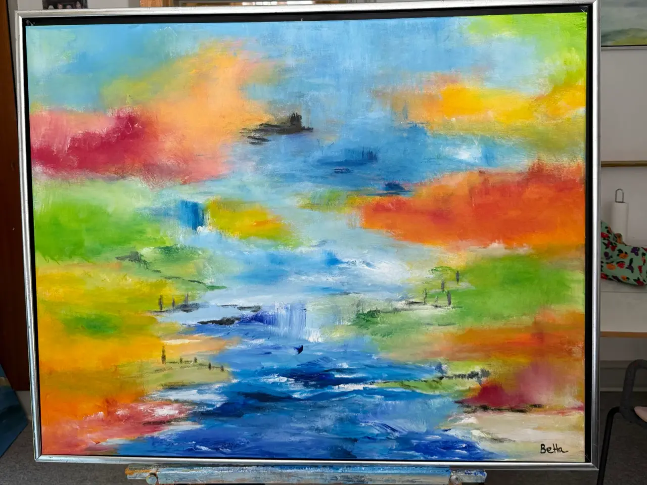 Billede 1 - Abstrakt 100x80 med ramme