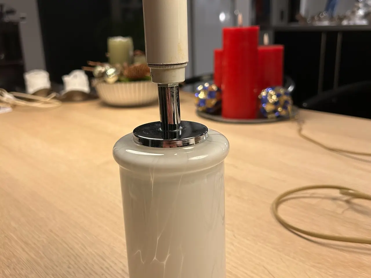 Billede 1 - Bordlampe i glas fra MJ-design