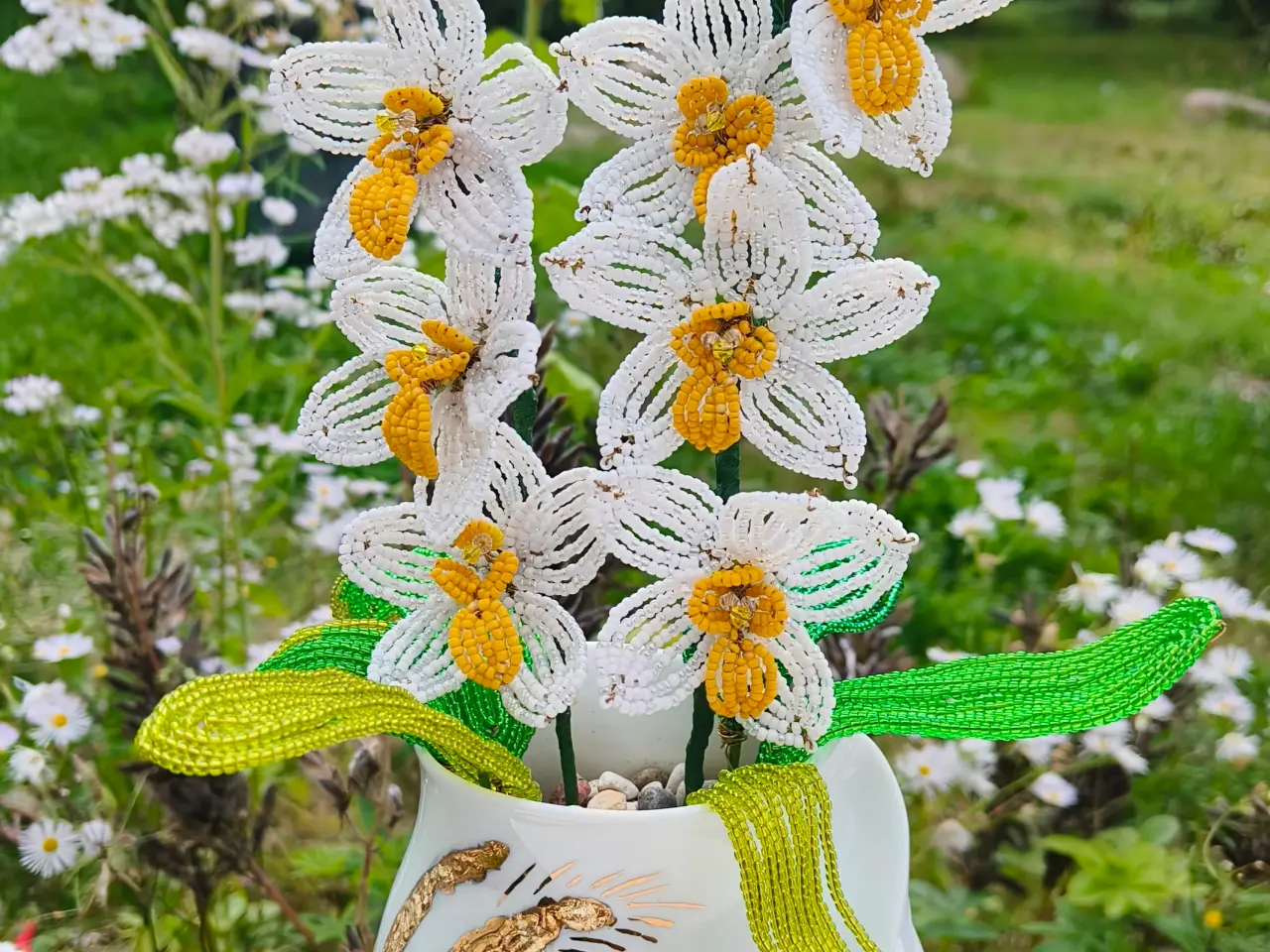 Billede 1 - French beaded Orchid