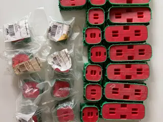 El-dåser grøn/rød til indbygning - 26 stk