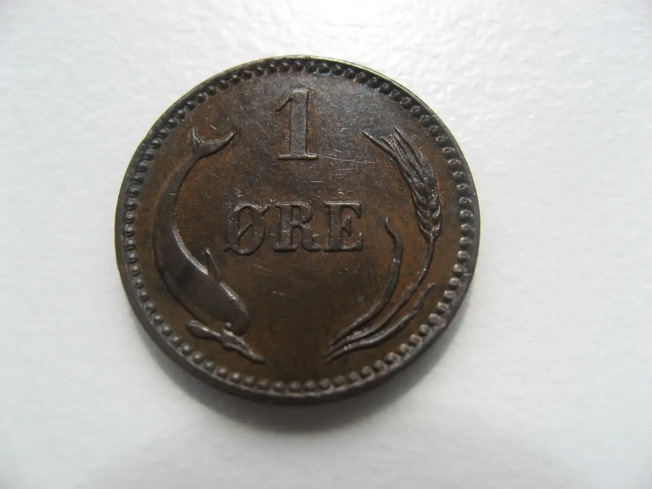 Billede 2 - Smuk/Særdeles Flot delfin 1 øre 1892, den svære
