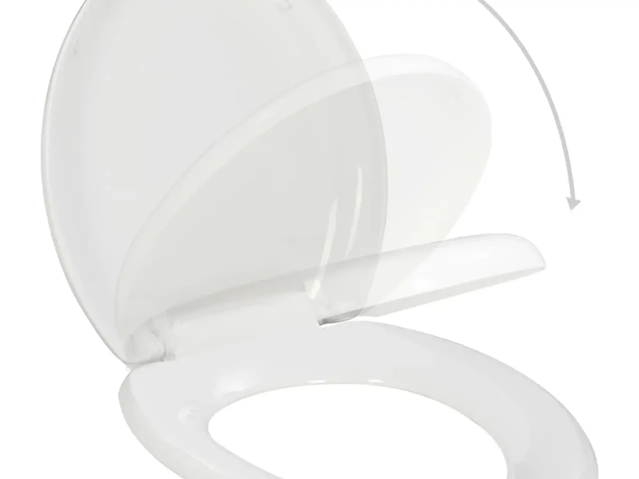 Billede 2 - Toiletsæde med soft-close og quick release - hvid, 45,5 × 37,5 cm