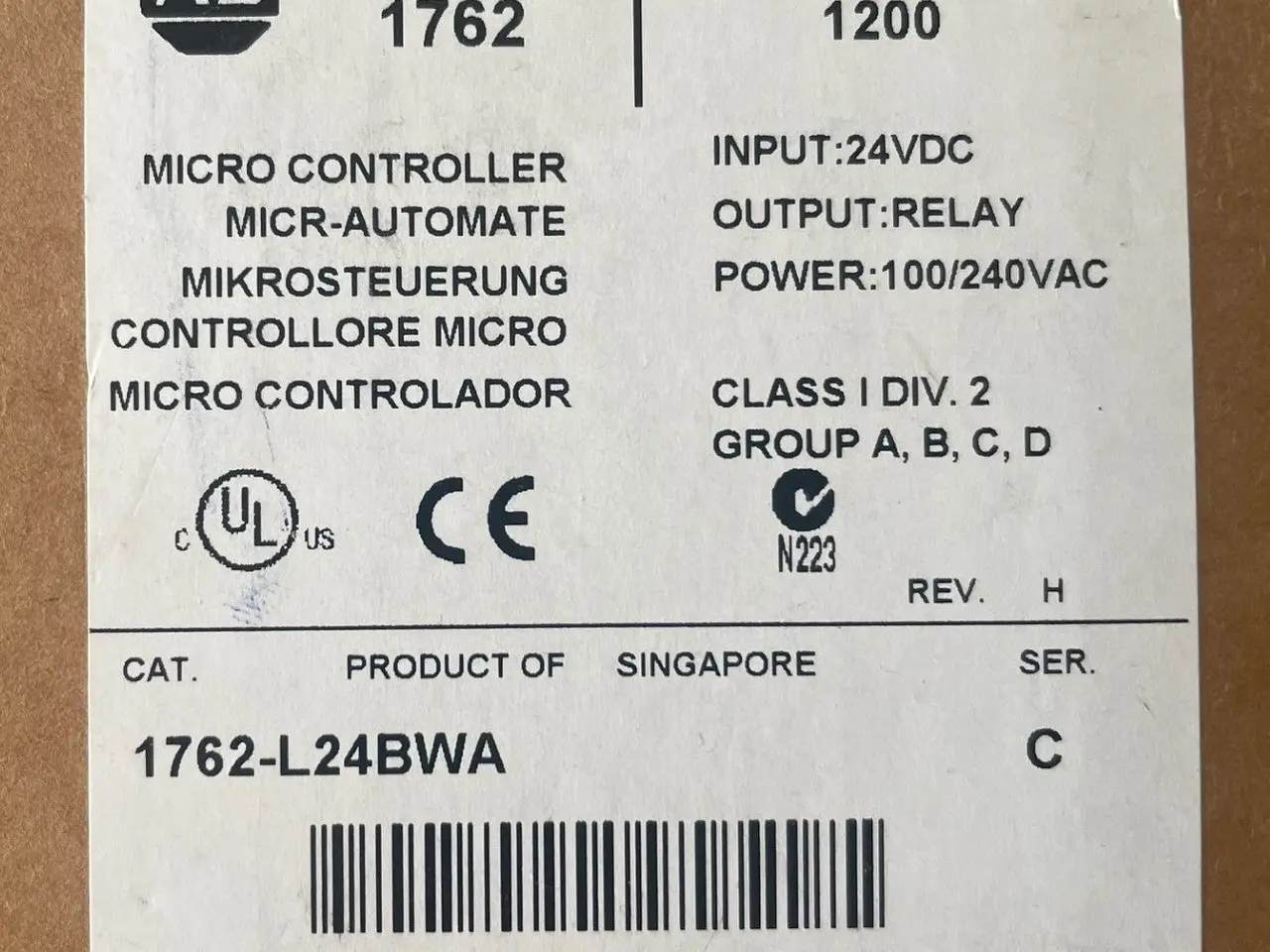 Billede 1 - Allen-Bradley 1762-L24BWA MicroLogix 1200 PLC C –