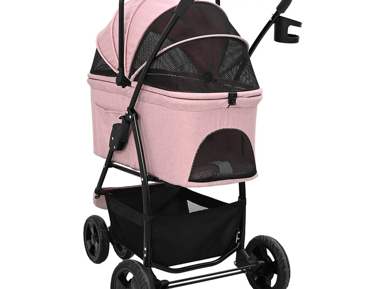Billede 9 - Sammenklappelig kæledyrsvogn - lyserød, polyester 78 × 54 × 101 cm