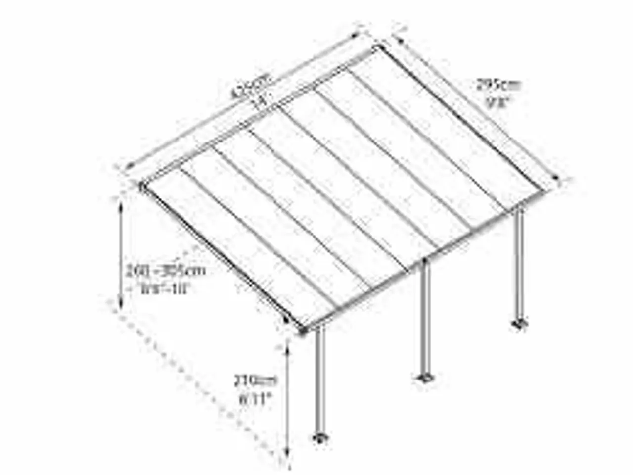 Billede 2 - Terrasseoverdækning Feria, Palram/Canopia, 3x4,25m Antracit