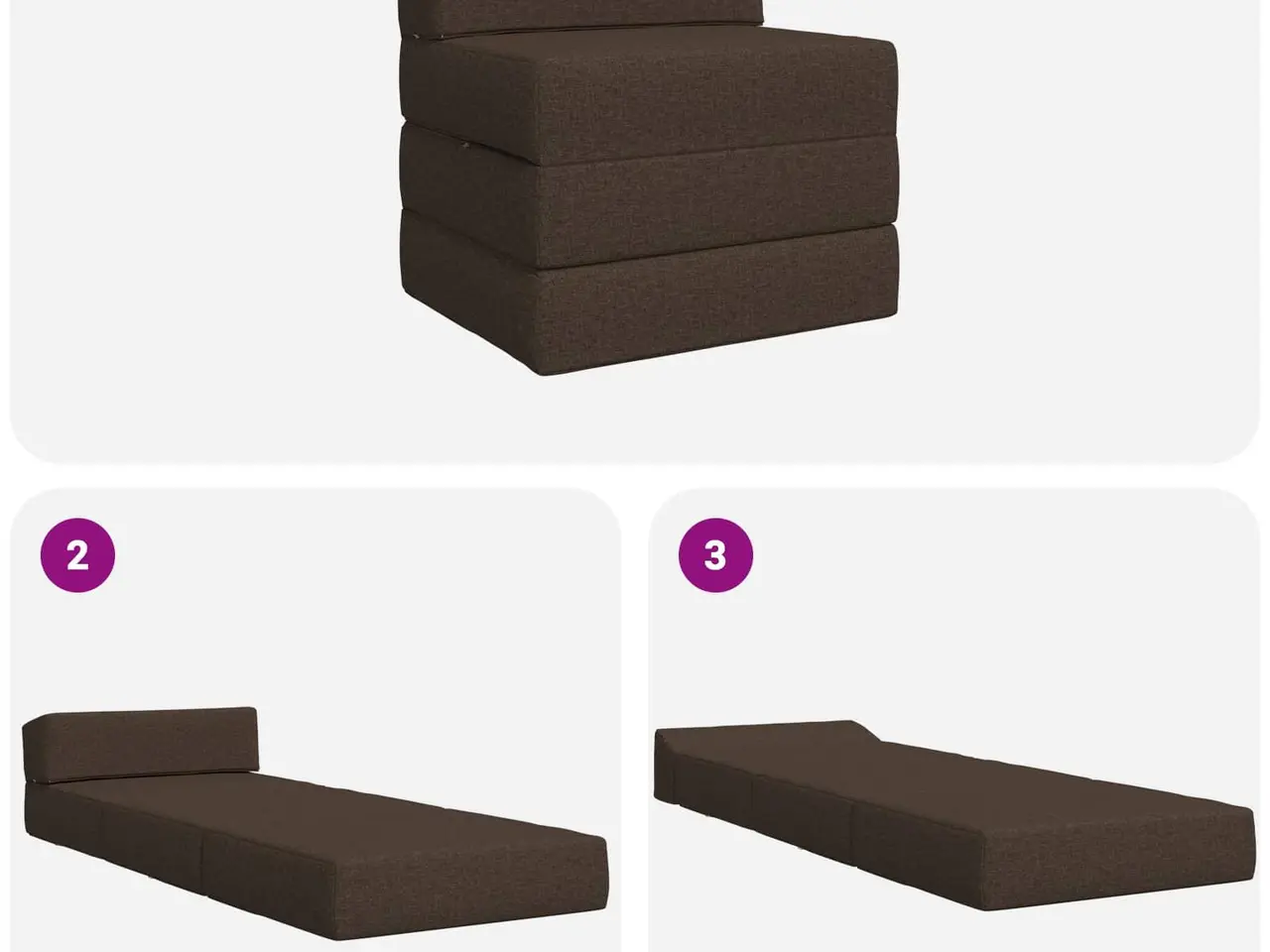 Billede 7 - Foldbar sovesofa gråbrun 70 x 60 x 49 cm