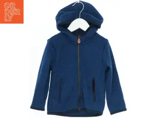 Blå fleecejakke med hætte fra H&M (str. 92)
