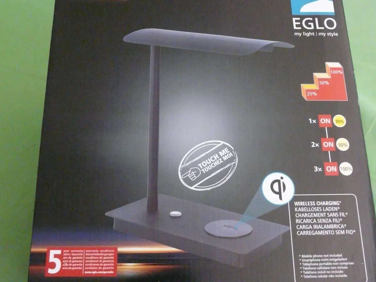Billede 2 - Smart bordlampe med tre lysstyrker og mobiloplader