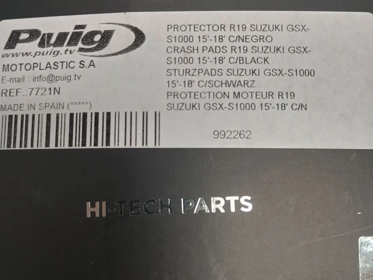 Billede 3 - PUIG R19 CRASH PAD, ½ sæt
