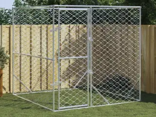 Udendørs hundegård 2x2x2 m galvaniseret stål sølvfarvet
