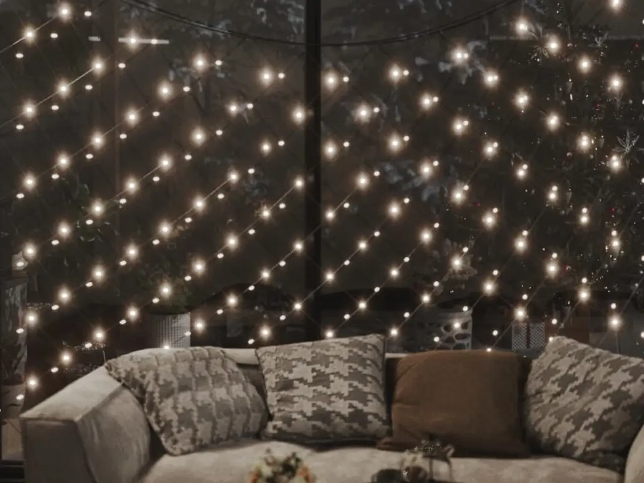 Billede 3 - Lysnet 3 × 2 m med 204 LED - varmt hvidt lys, inde/ude