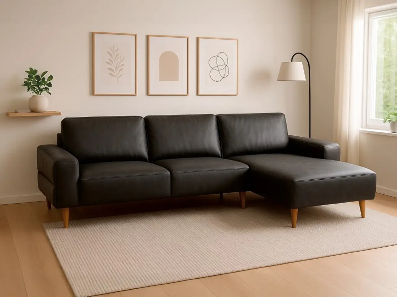 Billede 4 - Hjort Knudsen Almind læder chaiselongsofa højrevendt