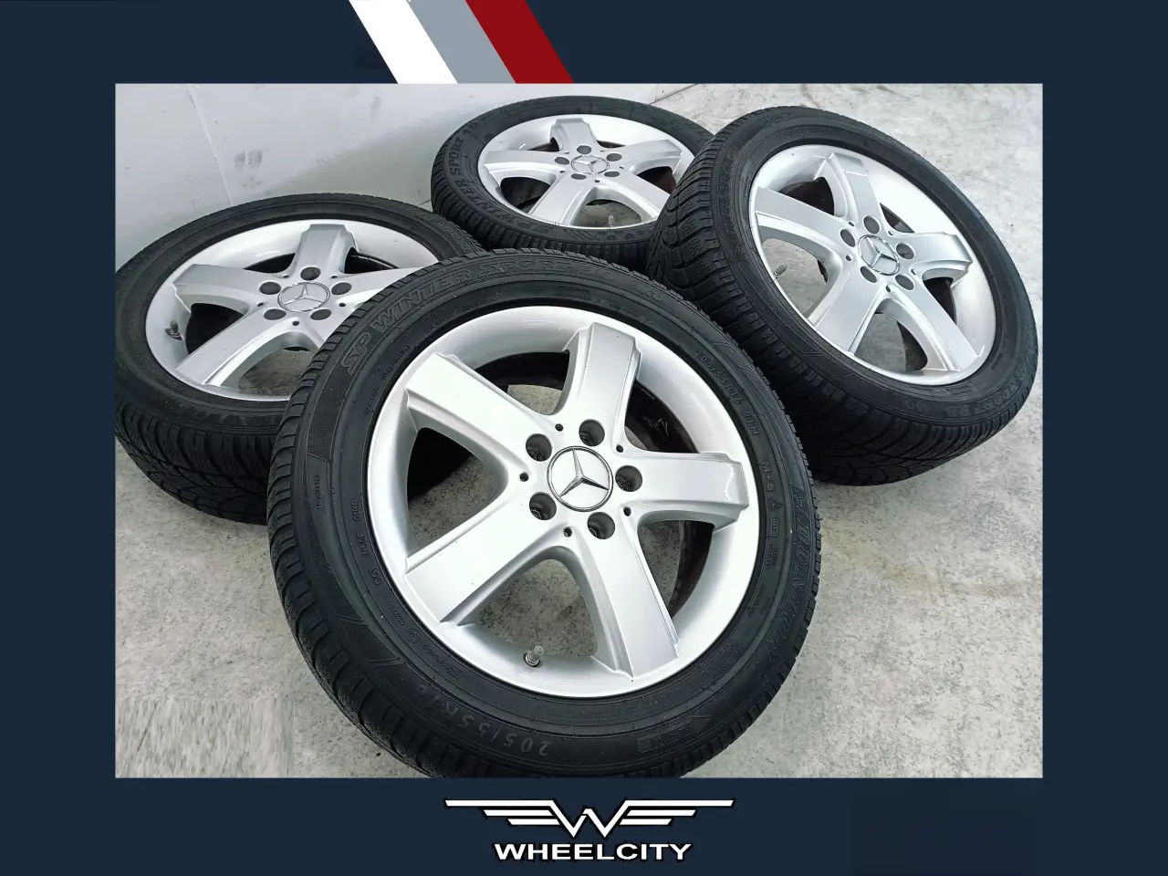 Billede 1 - 5x112 16" ET46 nav 66,6ø Mercedes vintersæt TPMS