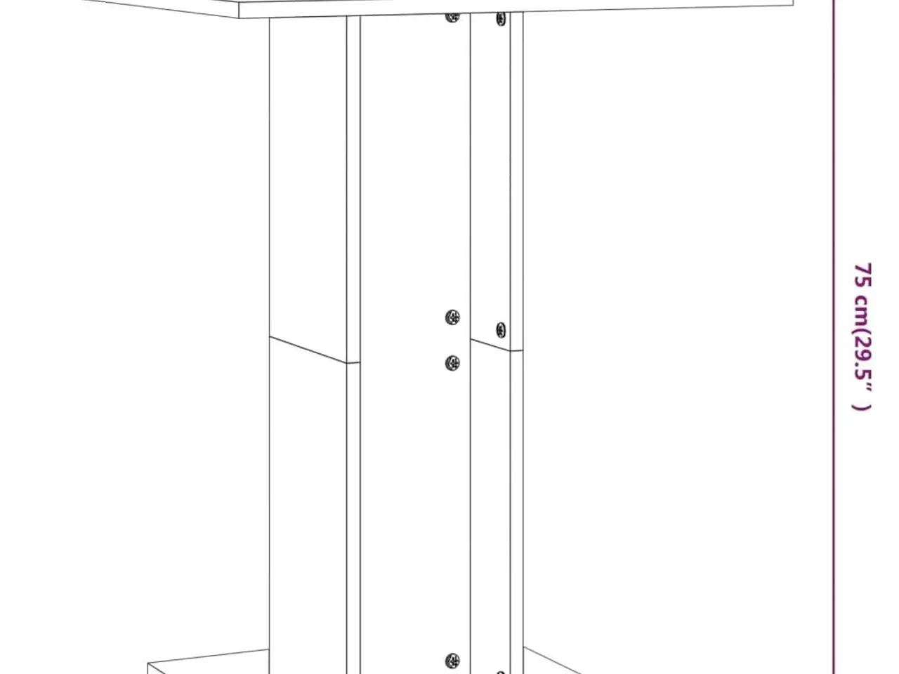 Billede 6 - Bistrobord 60x60x75 cm konstrueret træ hvid