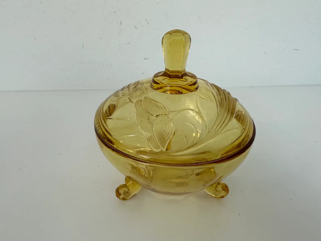 Billede 1 - Vintage glasskål med låg