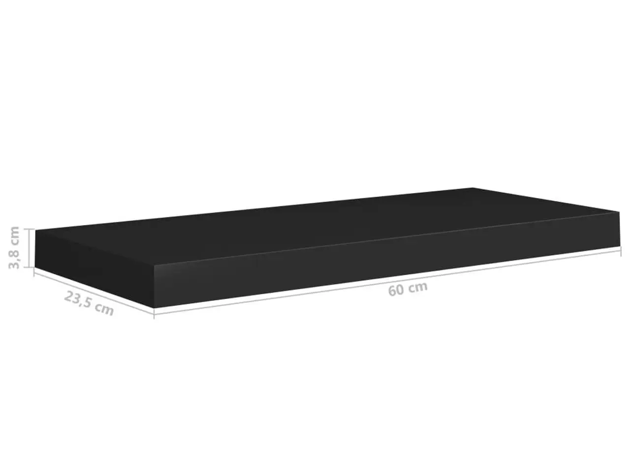 Billede 10 - Væghylder 2 stk. - 60 × 23,5 × 3,8 cm - MDF - sort