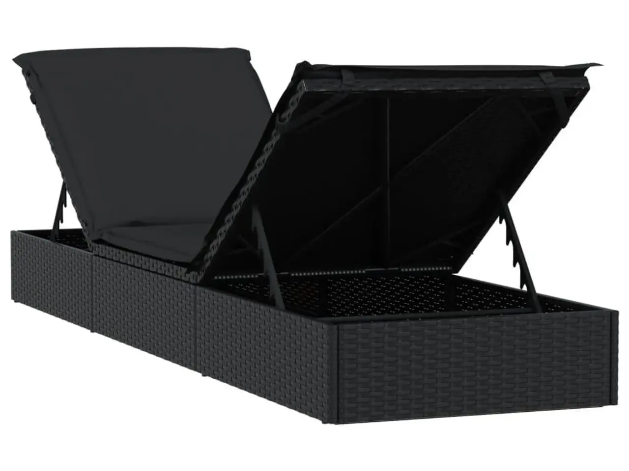 Billede 8 - Liggestol med bord i polyrattan - sort