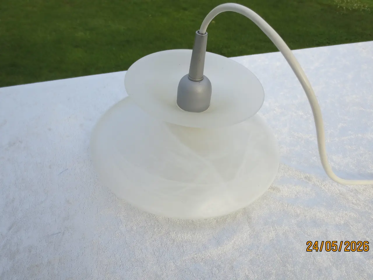 Billede 5 - 2 stk Loftlamper i metal og glas