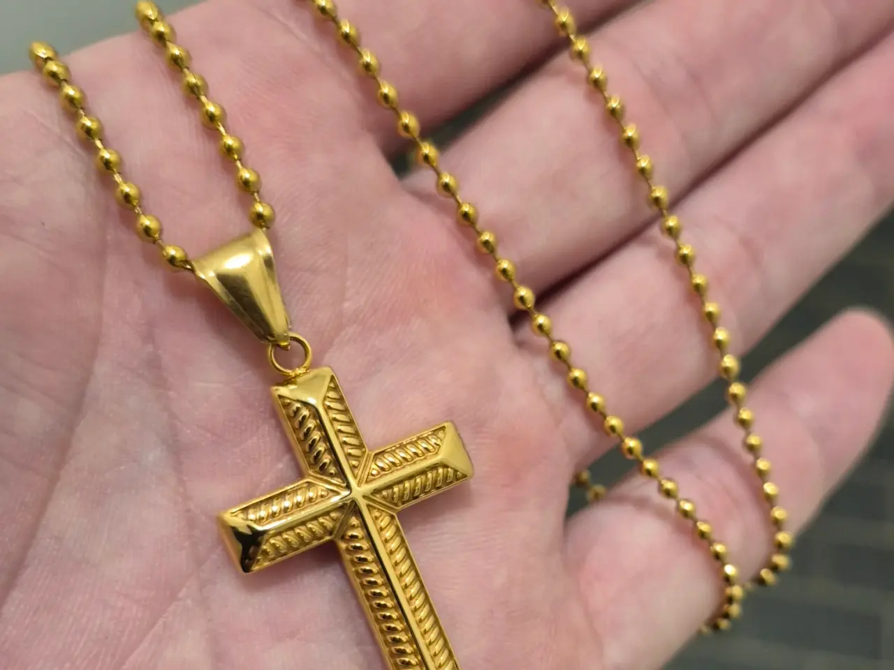Billede 3 - Goldfilled kuglekæde med kors