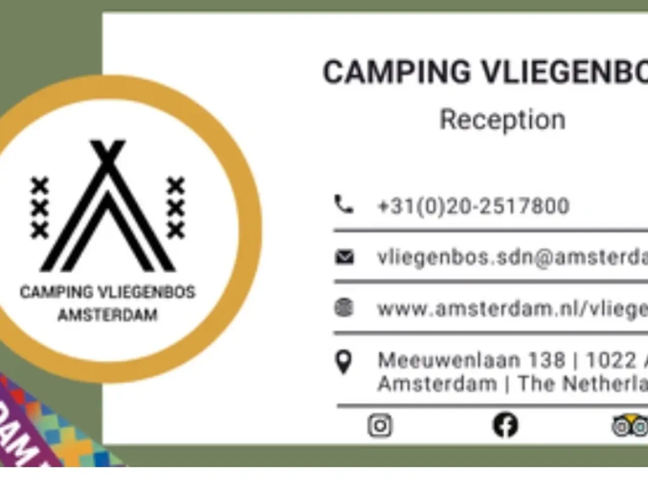 Billede 1 - Tilgodebevis (261€) Camping Vliegenbos i Amsterdam