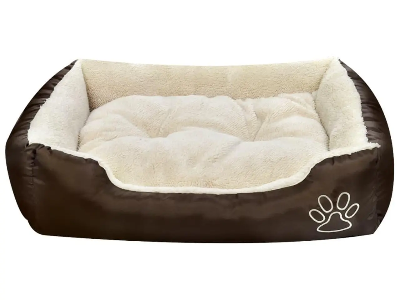 Billede 3 - Varm hundeseng med pude M - brun/beige, vandafvisende
