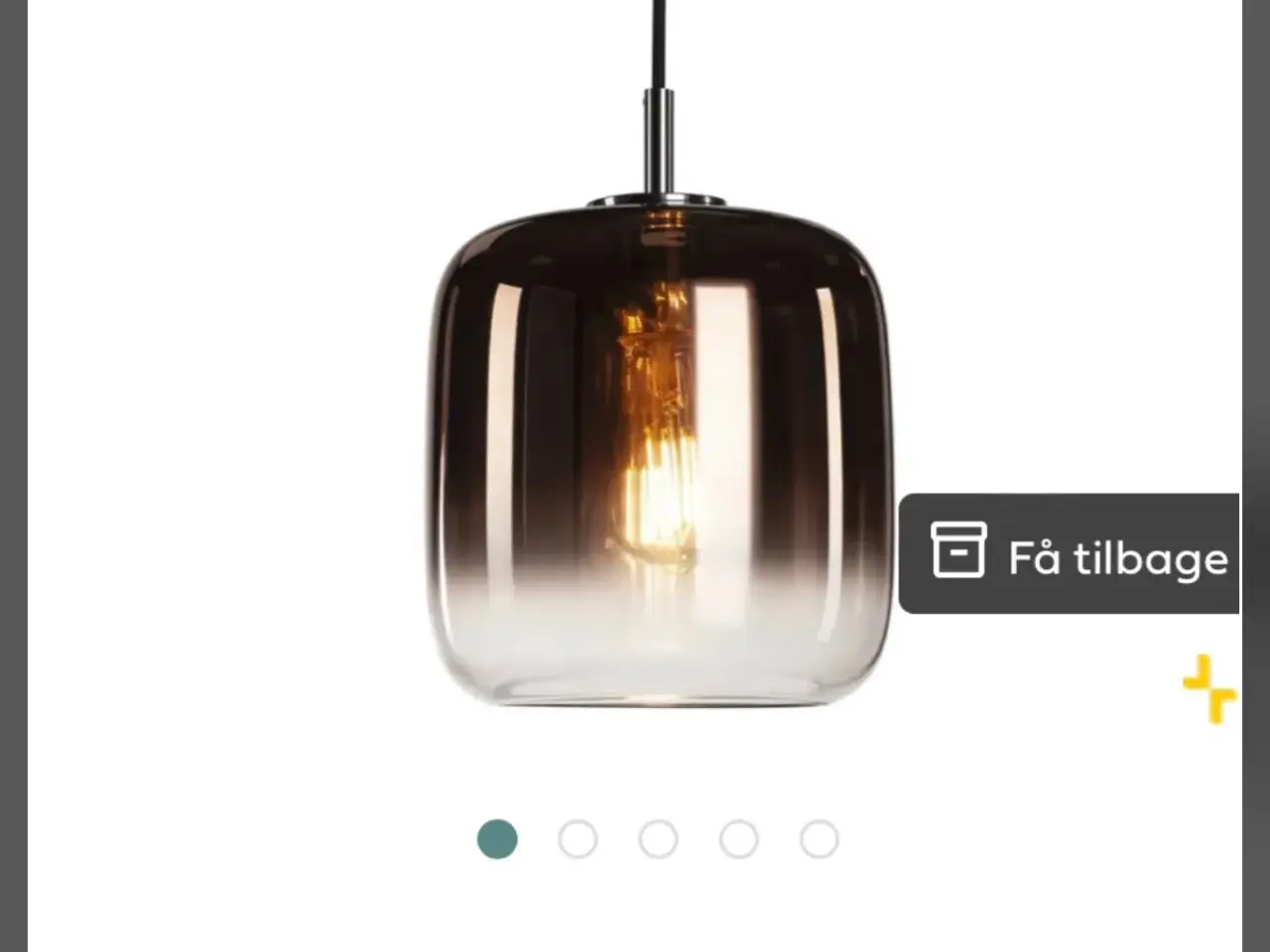 Billede 3 - Pure Culture glas pendel med kobber look
