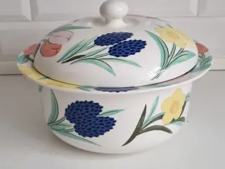Arabia, porcelæn, skål med låg, ovn + mikro ovn