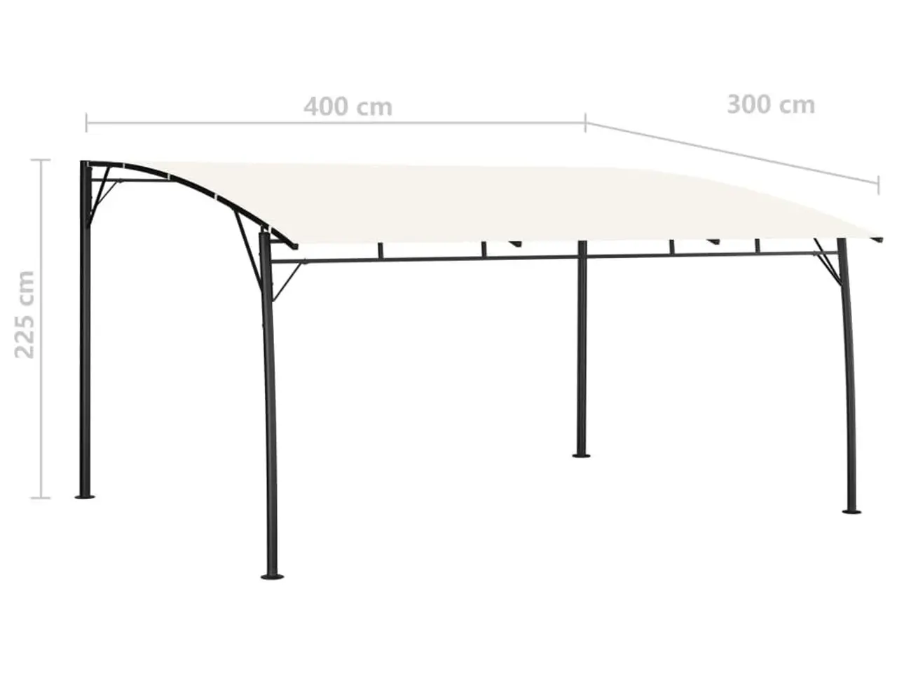 Billede 6 - Fritstående markise 4 × 3 × 2,55 m - cremefarvet havepavillon