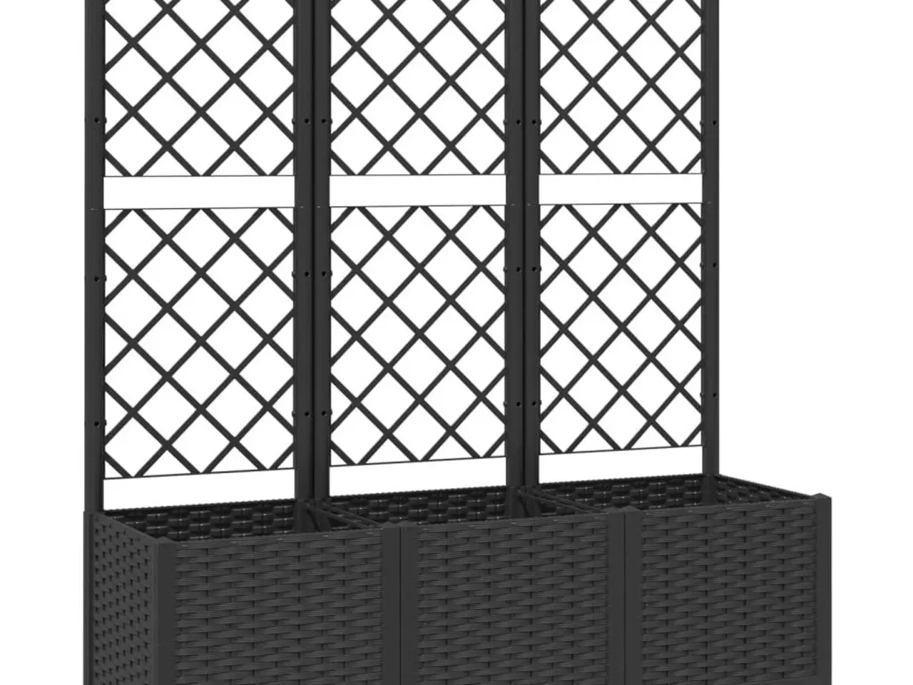 Billede 2 - Haveplantekasse med espalier - sort PP 120×40×136 cm