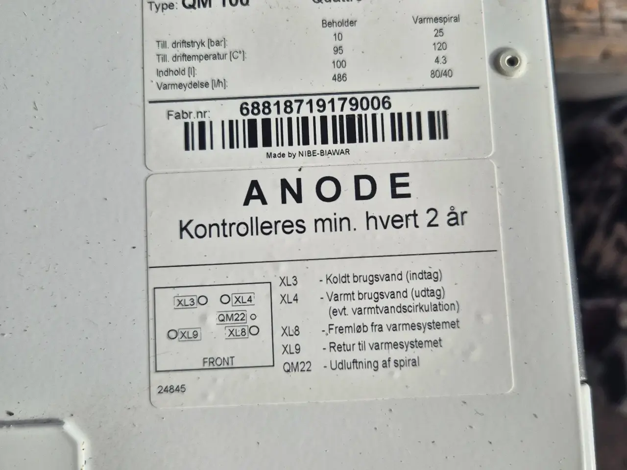 Billede 4 - Varmtvandsbeholder 100 liter vølund