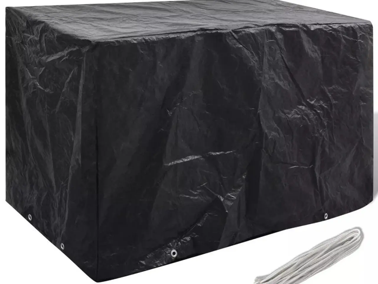 Billede 1 - Havemøbelovertræk med 8 snørehuller - 140 × 70 × 90 cm, sort