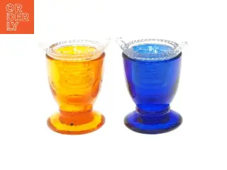 Små glasvaser, orange og blå (str. 6,5x5 cm)