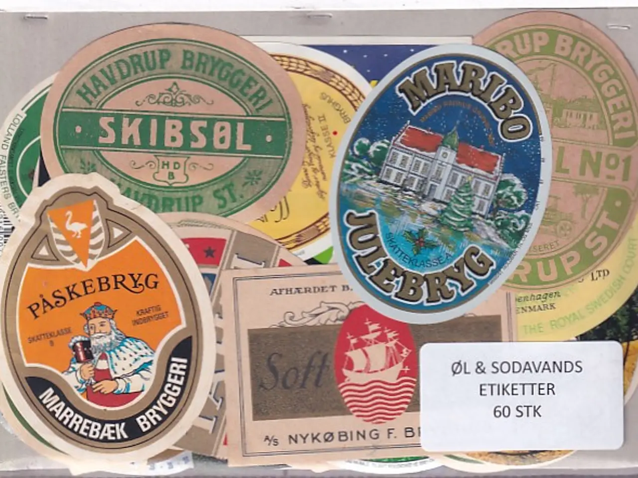 Billede 1 - Øl og Sodavands Etiketter - 60 Stk.