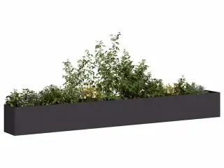 Plantekasse - sort højbed 360 × 40 × 40 cm i koldvalset stål