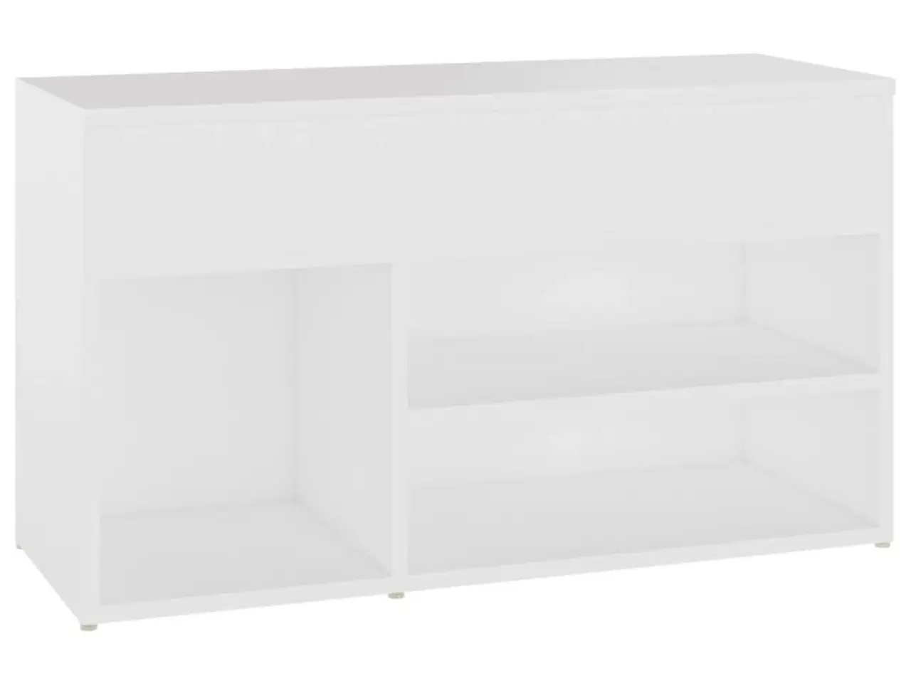 Billede 2 - Skobænk 80x30x45 cm konstrueret træ hvid
