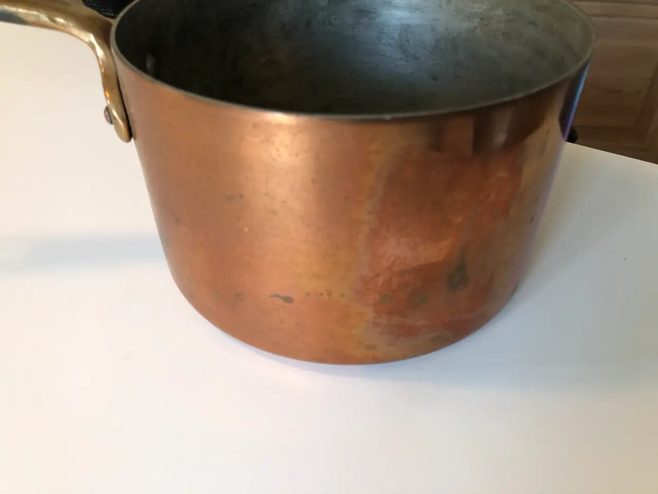 Billede 4 - Kobbergryde Ø16 cm med solidt messinghåndtag