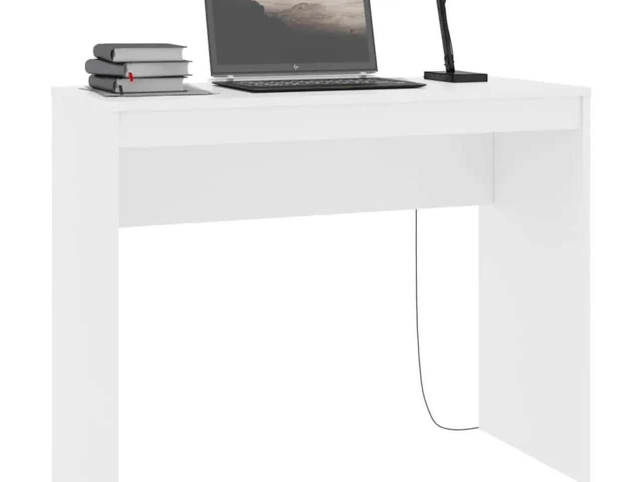 Billede 3 - Skrivebord i hvidt konstrueret træ - 90 × 40 × 72 cm