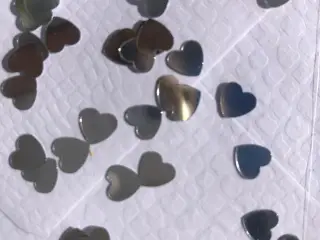 HJERTE-PAILLETTER - til pynt, shine, bling - 100