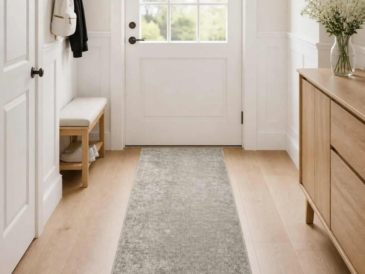 Billede 1 - Gulvtæppe beige 50 x 200 cm - kort luv